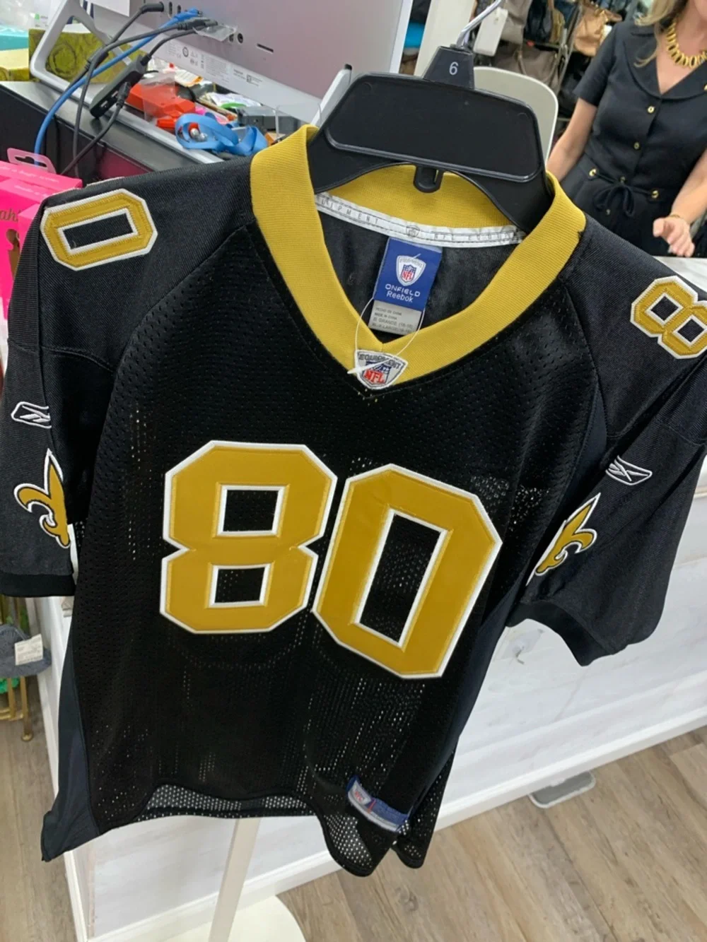 NFL Black and Gold #80 Football Jersey - Reebok - Picture 1 of 6